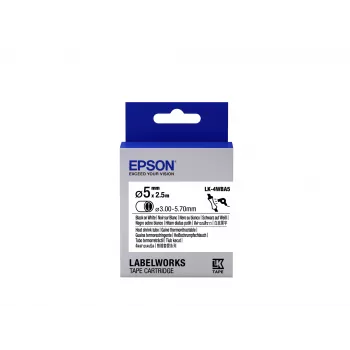 Epson Label Cartridge Heat Shrink Tube (HST) LK-4WBA5 Melns/balta D5mm (2.5m)