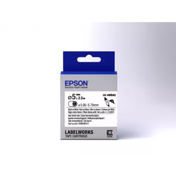 Epson Label Cartridge Heat Shrink Tube (HST) LK-4WBA5 Melns/balta D5mm (2.5m)