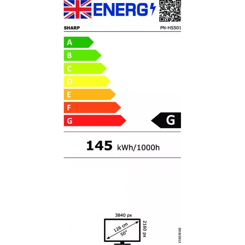NEC PN-HS501 Digitālās izkārtnes plakanais panelis 127 cm (50 collas) LCD 700 cd/m² 4K Ultra HD Melns 24/7