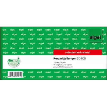 Business Form Sigel SD008 zaļa 1/3 A4 80 Sheets