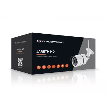 Conceptronic JARETH HD bezvadu mākoņa IP kamera, āra, IP drošības kamera, āra, vadu un bezvadu, ārējā, griestu/sienas, balta