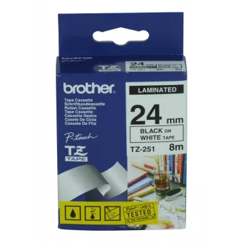 Uzlīmju lente Brother TZ-251 Melna 8 m 2,4 cm