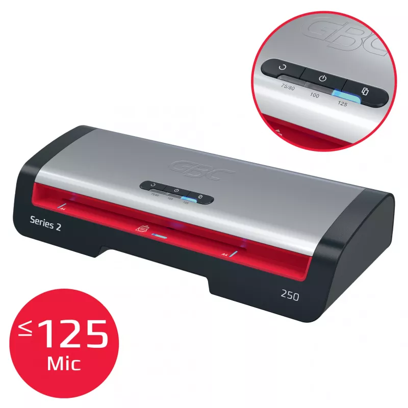 GBC 250 Office A4 laminators, 24 cm, karstais laminators, 500 mm/min, 0,5 mm, A4, 100 µm