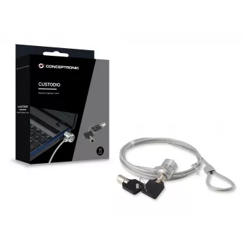 Conceptronic CNBSLOCK15 drošības kabelis, sudraba krāsā 1,5 m