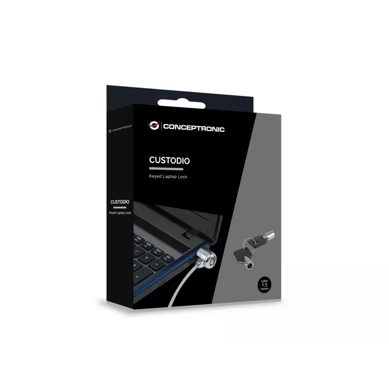 Conceptronic CNBSLOCK15 drošības kabelis, sudraba krāsā 1,5 m