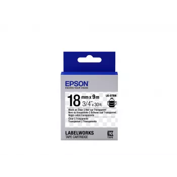Epson Label Cartridge Transparent LK-5TBN melns/caurspīdīgs 18 mm (9 m)