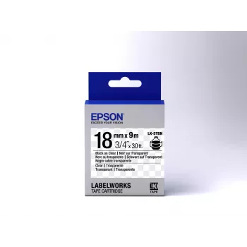 Epson Label Cartridge Transparent LK-5TBN melns/caurspīdīgs 18 mm (9 m)