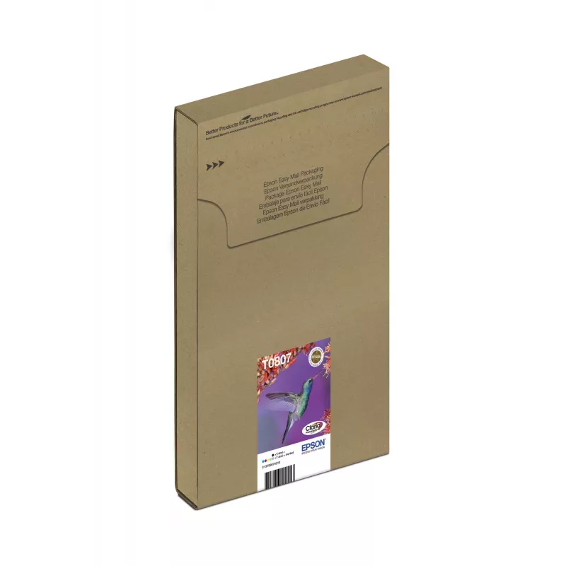 Tintes kasetņu komplekts Epson Hummingbird T0807 — 6 krāsas (melnā, ciānzilā, gaiši ciānzilā, gaiši fuksīnsarkanā, fuksīnsarkanā, dzeltenā)