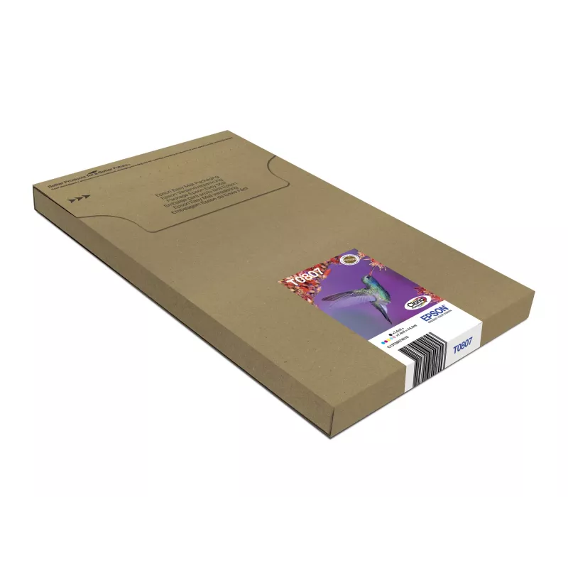 Tintes kasetņu komplekts Epson Hummingbird T0807 — 6 krāsas (melnā, ciānzilā, gaiši ciānzilā, gaiši fuksīnsarkanā, fuksīnsarkanā, dzeltenā)
