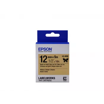 Epson uzlīmju kasetne Satin Ribbon LK-4KBK melna/zeltaina 12 mm (5 m)