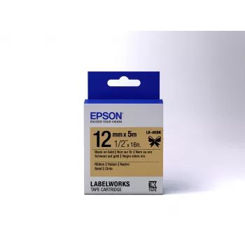 Epson uzlīmju kasetne Satin Ribbon LK-4KBK melna/zeltaina 12 mm (5 m)