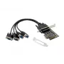 Conceptronic 4 portu DB9 RS232 seriālā PCIe karte, PCIe, RS-232, PCIe 2.0, RS-232, melna, Ķīna