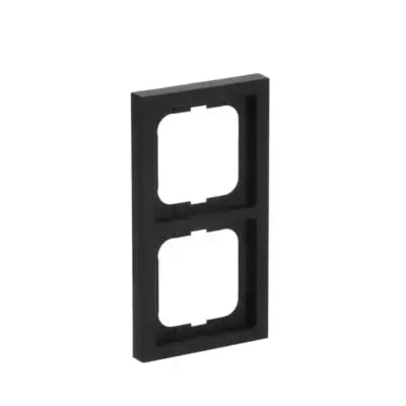 Sienas plāksnes rāmis Busch-Jaeger 1722-885K, bezskrūvju, termoplastisks, melns, 80×151 mm, 11 mm biezs