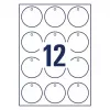 Nelīmējoša etiķete Avery T2004-10 120 gab. Balta Apaļa 6 cm