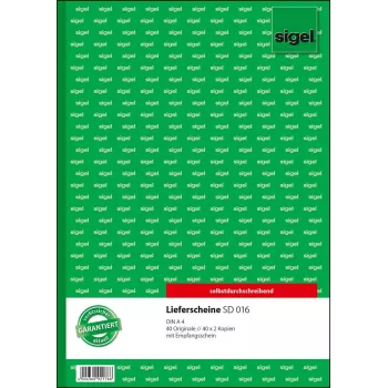Rakstāmpiezīmju bloks Sigel SD016 A4 40 lapas zaļš balts