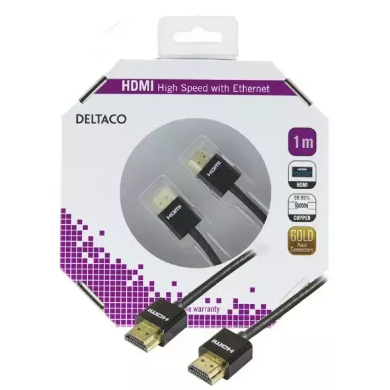 HDMI kabelis Deltaco HDMI-1091 1 m