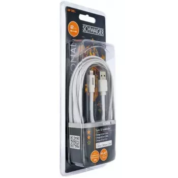 Lightning kabelis Schwaiger LKF200L532 2 m Balts