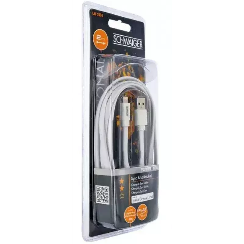 Lightning kabelis Schwaiger LKF200L532 2 m Balts