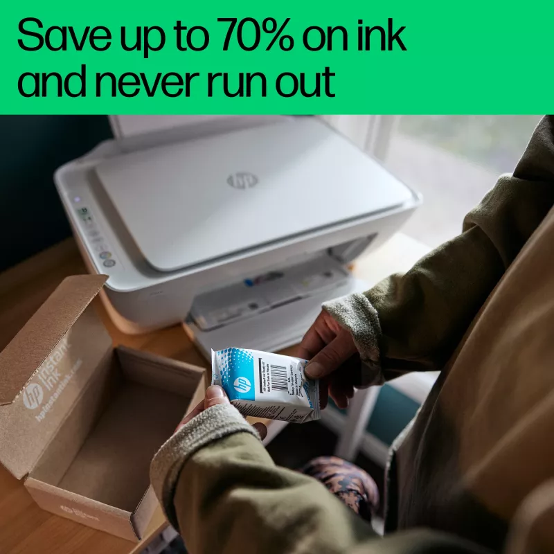 HP DeskJet 2821e bezvadu daudzfunkciju krāsu printeris, Instant Ink; kopētājs, skeneris