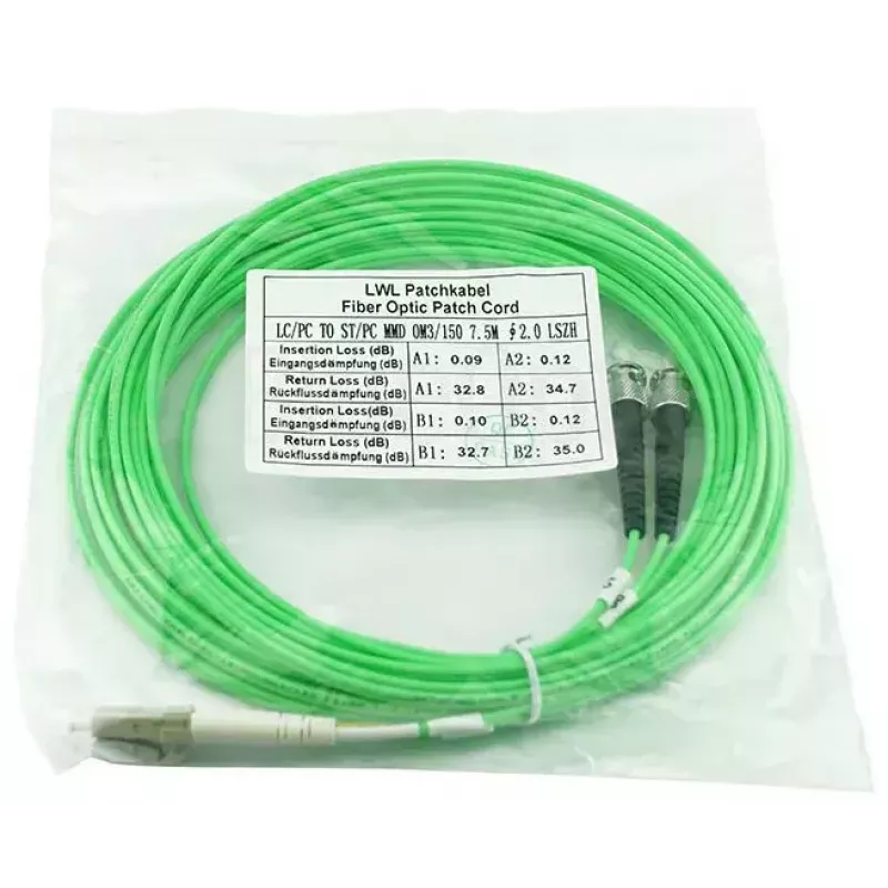 Optiskās šķiedras kabelis BlueOptics SFP3133GU2MK LC ST OM5 2 m laima
