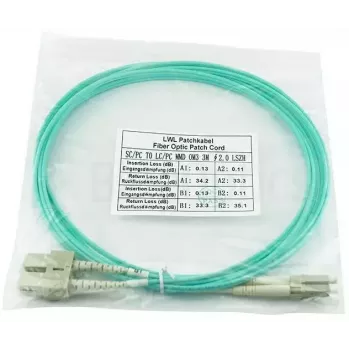 BlueOptics InfiniBand optiskās šķiedras kabelis 5m 2x LC 2x SC LC/APC