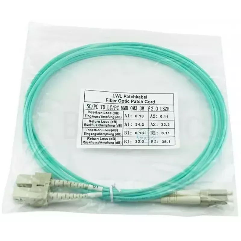 BlueOptics InfiniBand optiskās šķiedras kabelis 5m 2x LC 2x SC LC/APC