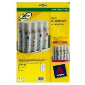 Printera etiķete Avery L4776-20 Balta