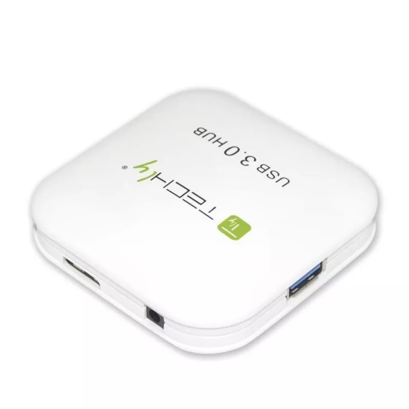 Techly USB 3.0 Super Speed Hub 4 Portu Balts IUSB3-HUB4-WH, USB 3.2 Gen 1 (3.1 Gen 1) Type-A, 5000 Mbit/s, Balts, 0.8 m, CE, RoHS, USB 2.0 USB 1.1