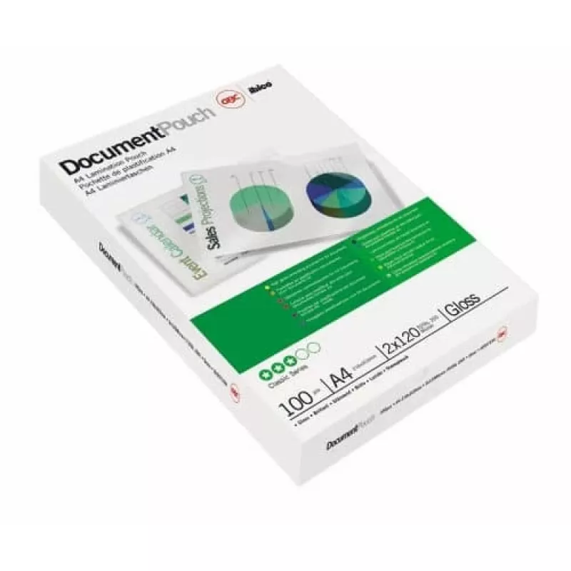GBC laminēšanas plēves A4 80 mikroni, spīdīgas, caurspīdīgas, A4, 0.08 mm, 100 gab.