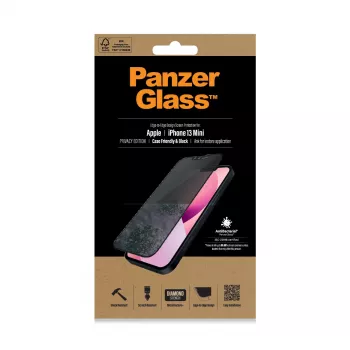 PanzerGlass privātuma ekrāna aizsargs Apple iPhone 13 Mini no malas līdz malai, izturīgs pret skrāpējumiem un triecieniem