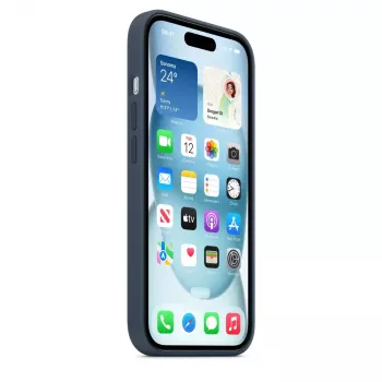 Silicone Case Cover Apple iPhone 15 MagSafe Storm Blue
