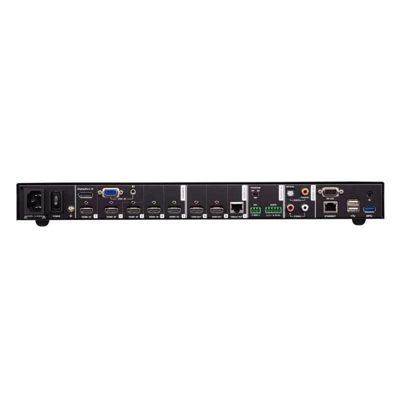 ATEN 7 x 3 prezentāciju pārslēgs, HDMI, metāls, melns, 60 Hz, 1080p, 1920 x 1200 pikseļi