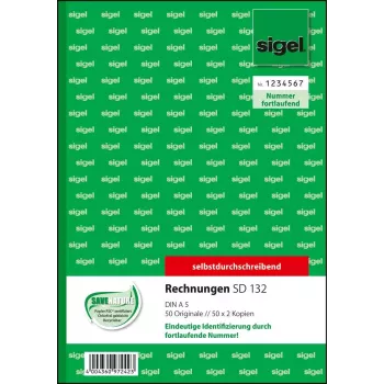 Biznesa veidlapa Sigel SD132 A5 rozā balta dzeltena 150 loksnes