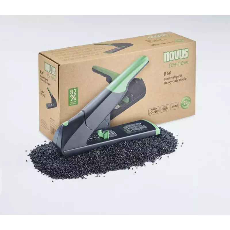 Skavotājs Novus B 56 re+new Melns Zaļš 200 lokšņu ietilpība