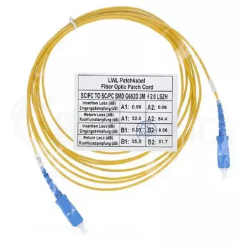 Optiskās šķiedras kabelis BlueOptics SFP2222BU10MK SC G.657.A1 10 m Dzeltens
