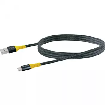 USB kabelis Schwaiger WKUM10 511 1,2 m USB A Micro-USB B melns dzeltens