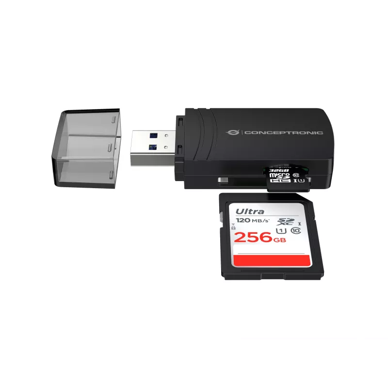 Conceptronic BIAN06B SD TF/MicroSD 4.0 karšu lasītājs, UHS-II, USB 3.0, 5Gbps