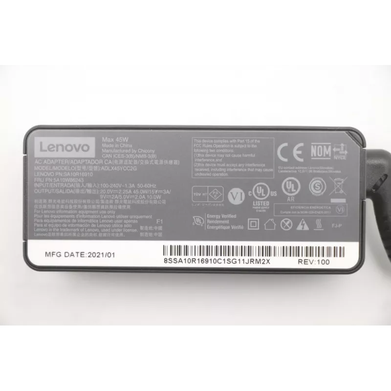Lenovo 5A10W86243 strāvas adapteris iekštelpām 45 W Melns