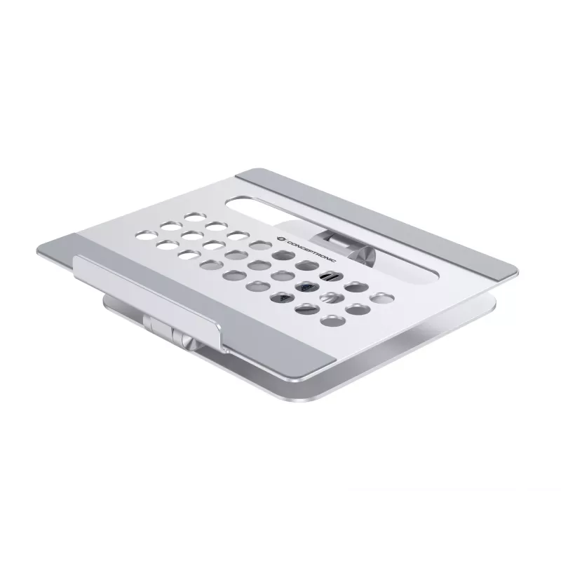 Conceptronic DONN27G, klēpjdatora statīvs, sudraba krāsa, alumīnijs, 360°, USB 3.2 Gen 1 (3.1 Gen 1) Type-C, 5000 Mbit/s