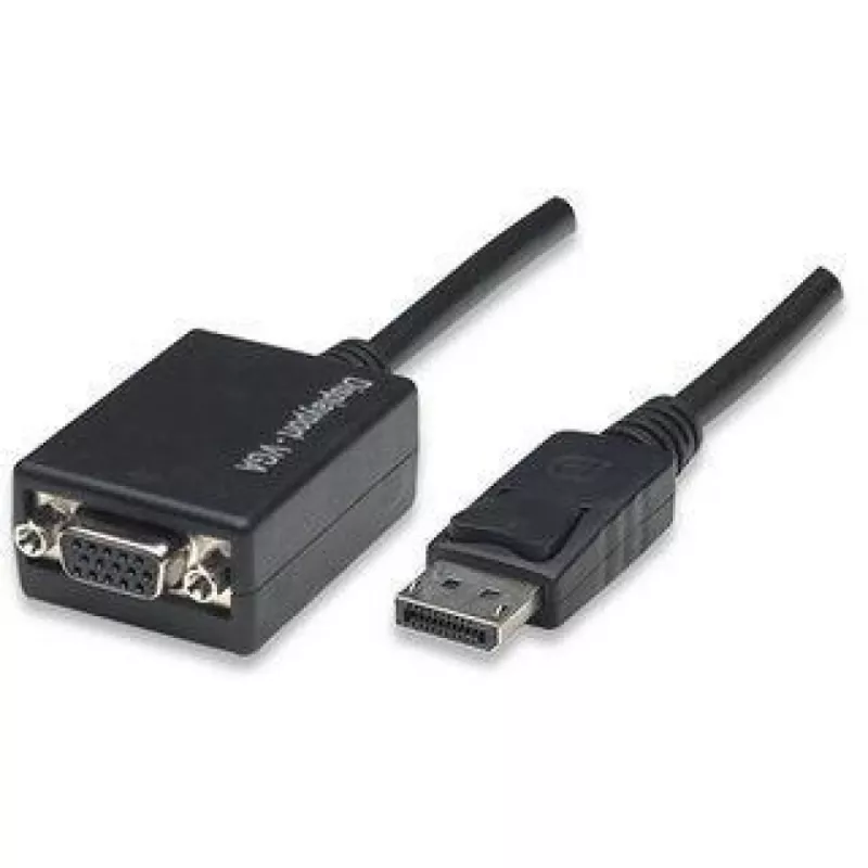 Techly DisplayPort DP uz VGA adapteris M F IADAP DSP-250, 0,07 m, DisplayPort, 2 x VGA (D-Sub), vīr., siev., 1920 x 1200 pikseļi