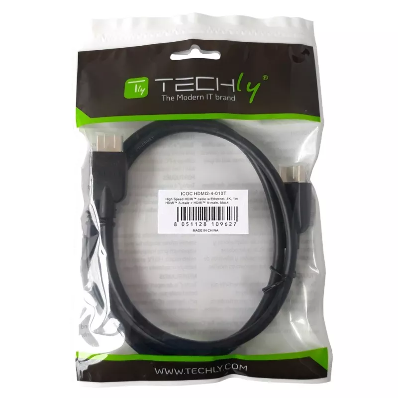 Techly ICOC HDMI2-4-020T HDMI kabelis 2 m HDMI Type A (Standard) Melns