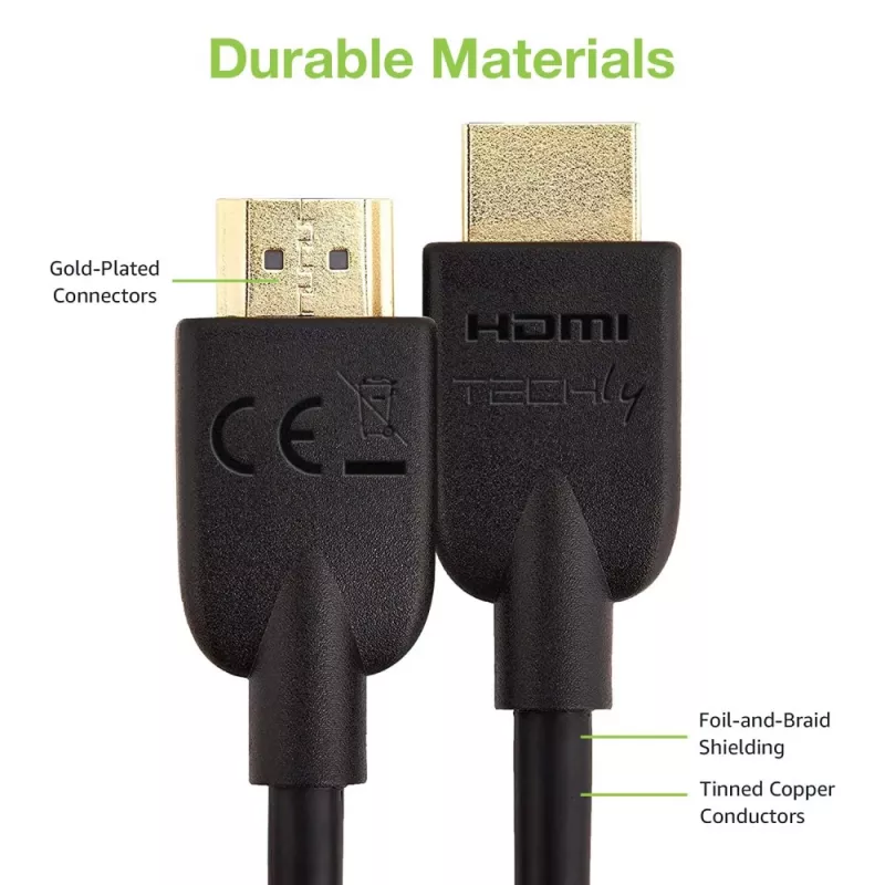 Techly ICOC HDMI2-4-020T HDMI kabelis 2 m HDMI Type A (Standard) Melns