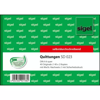 Lietišķā veidlapa Sigel SD023 Zaļa A6 Q 120 Lapas