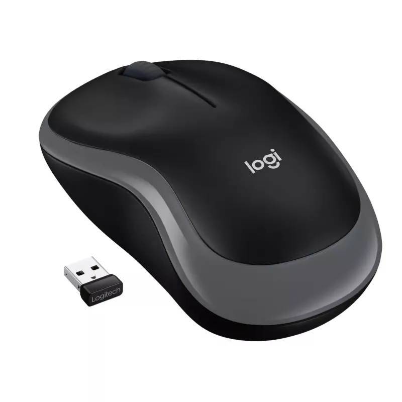 Logitech M185 Swift bezvadu pele, pelēka