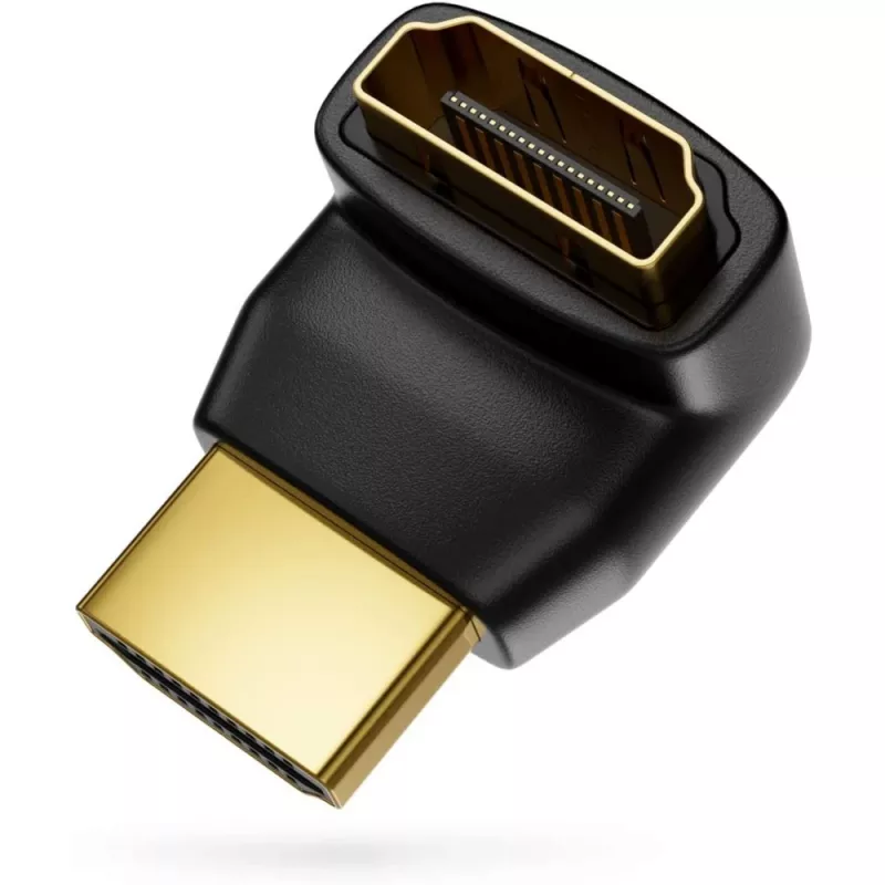 Techly HDMI adapteris M / F leņķveida L IADAP HDMI-L, HDMI, HDMI, melns