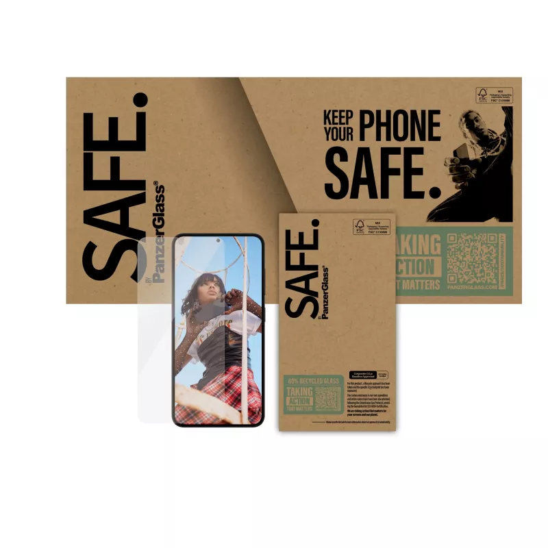 PanzerGlass SAFE. by ® ekrāna aizsargs Samsung Galaxy S25 | S24 | Ultra-Wide Fit