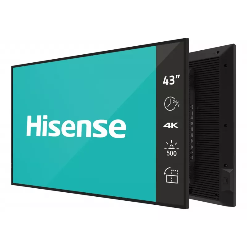 Hisense Smart TV 43 inch E5QTUK QLED 3840x2160 (4K) Full HD, Android 11, 500 cd/m², 8 ms, VESA, Melns