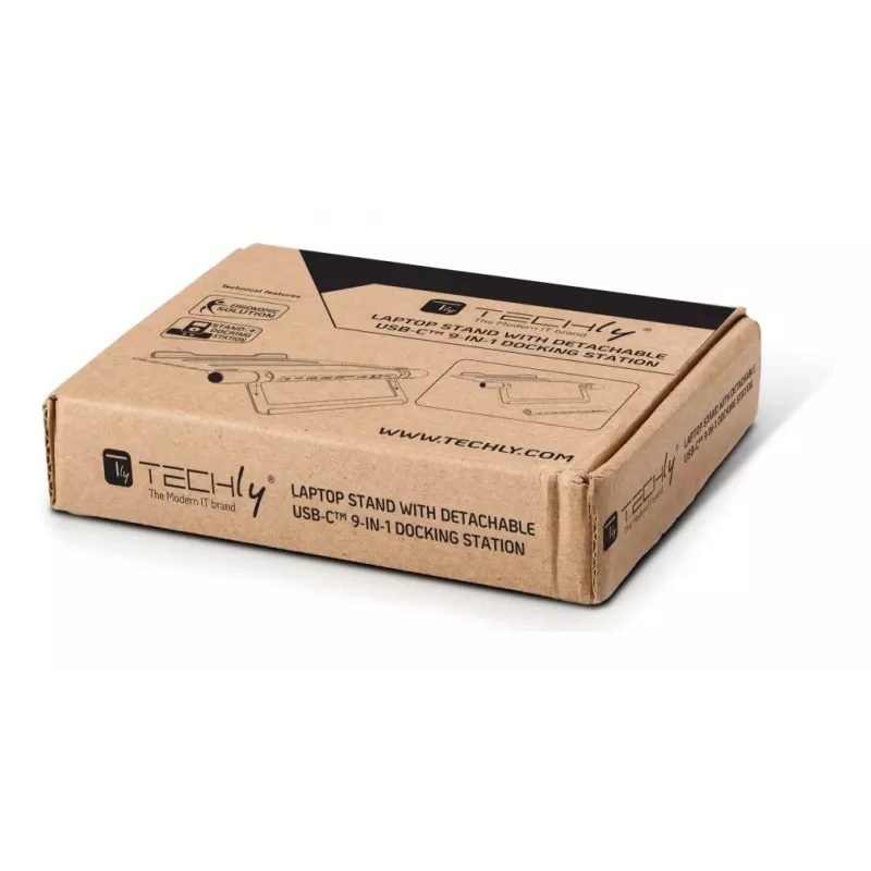 Techly ICA-NTB-DOCK91 Vadu USB 3.2 Gen 1 (3.1 Gen 1) Type-C Sudraba krāsa
