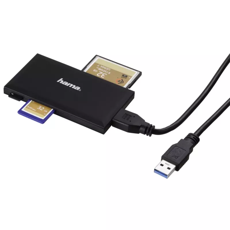 Hama 00181018 karšu lasītājs USB 3.2 Gen 1 (3.1 Gen 1) Type-A melns