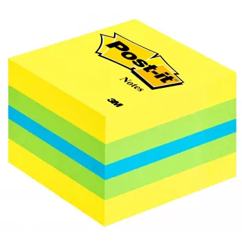 3M Post-it 2051L piezīmju lapiņas Kvadrātveida Zila, Zaļa, Tirkīza, Dzeltena 400 loksnes Pašlīmējošs